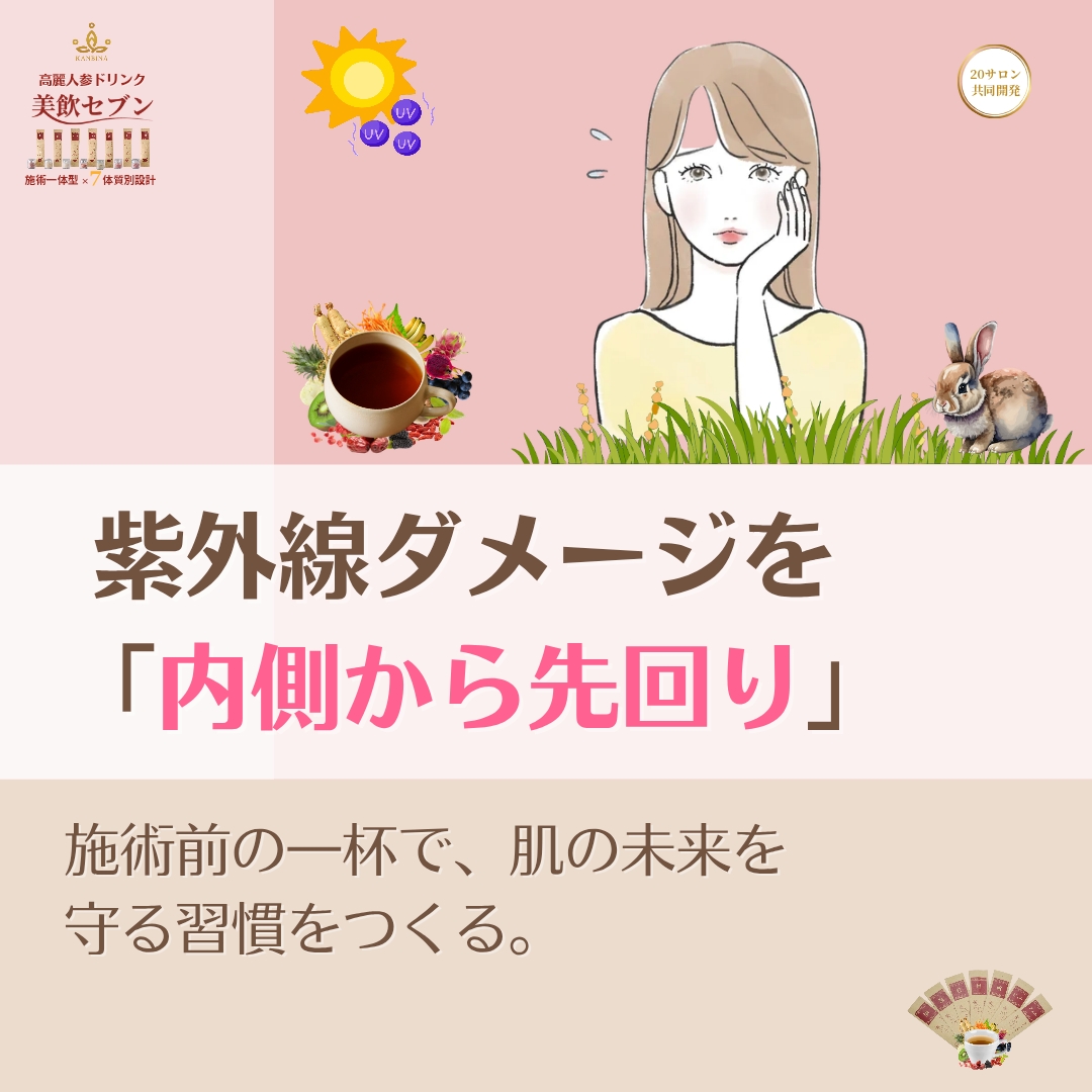 外からの手技を、内側の『盾』で完結させる。日差しを恐れない、酸化させない肌への最終回答。