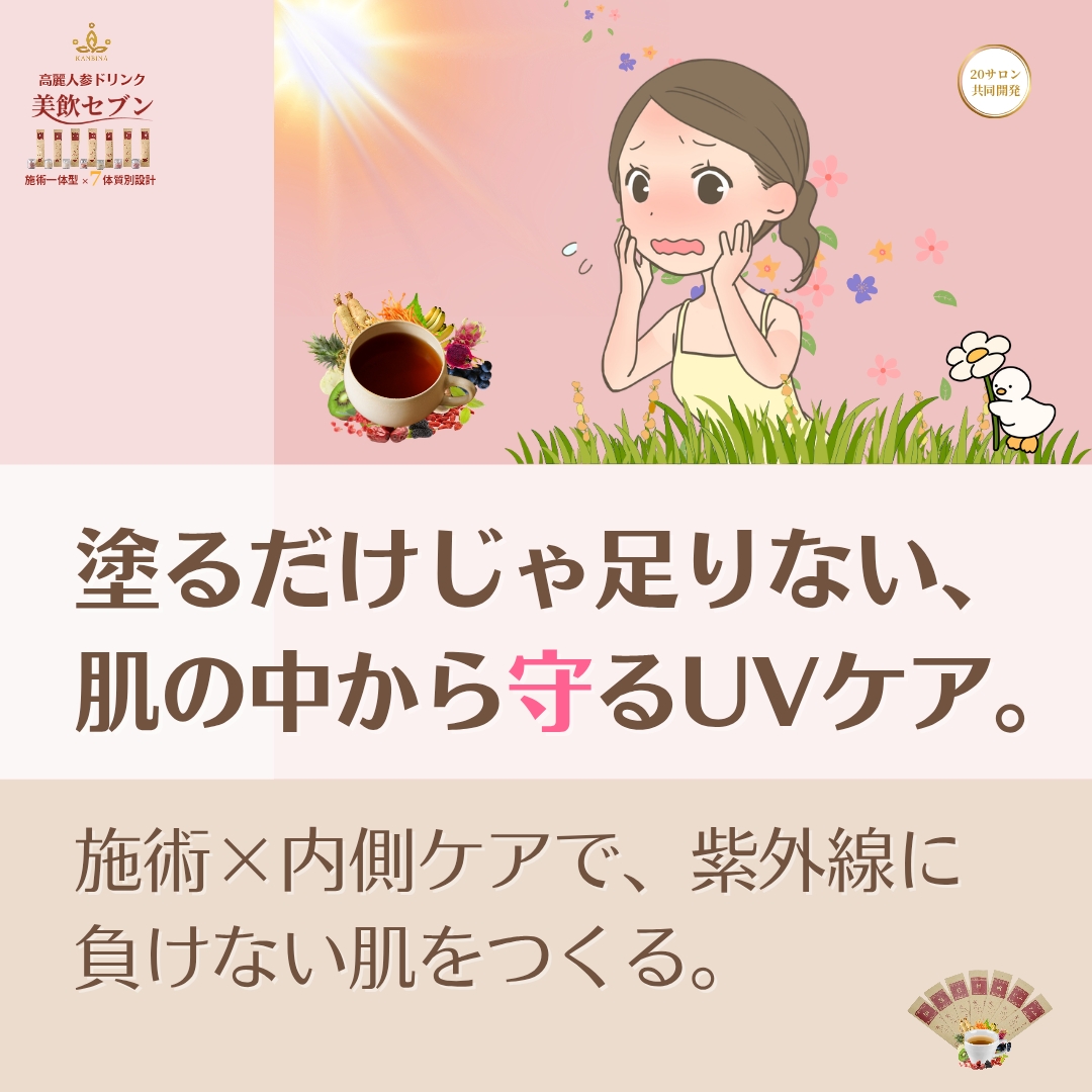 外からの手技を、内側の『盾』で完結させる。日差しを恐れない、酸化させない肌への最終回答。