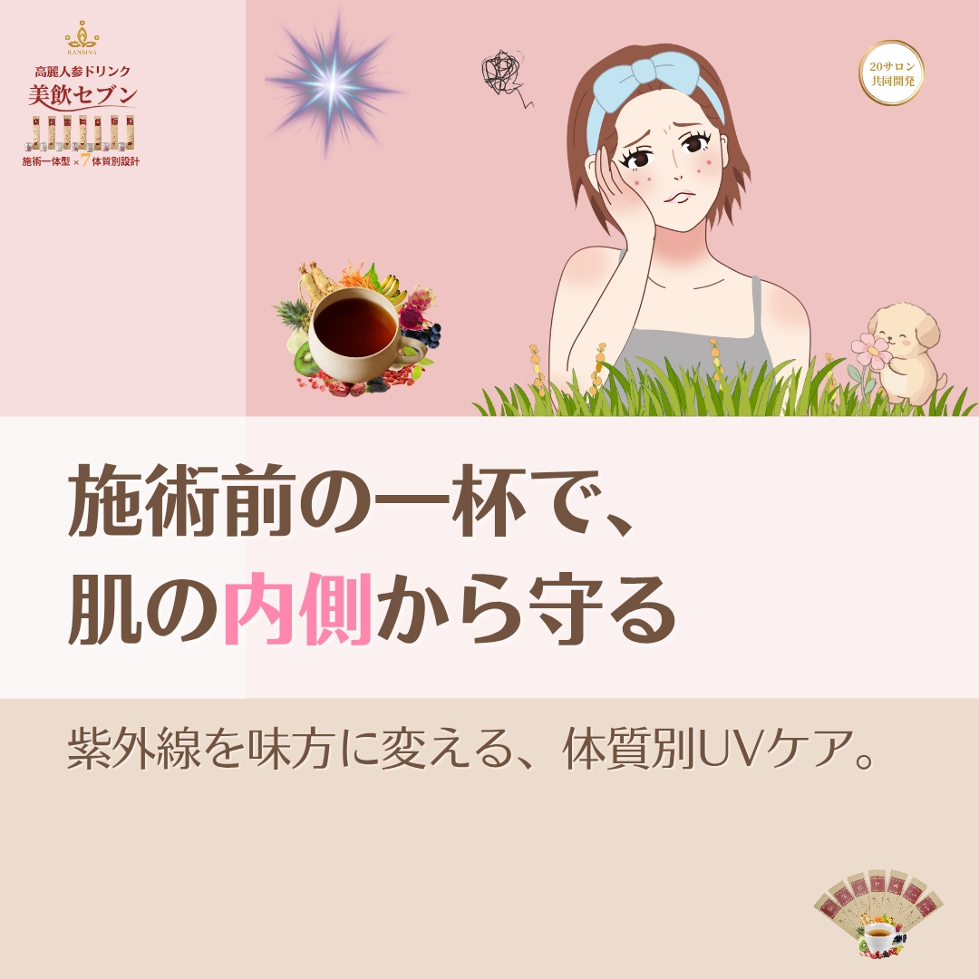 気血が巡る瞬間に、高麗人参を。細胞レベルの酸化をケアする、20年の知恵が詰まった美飲セブン処方。