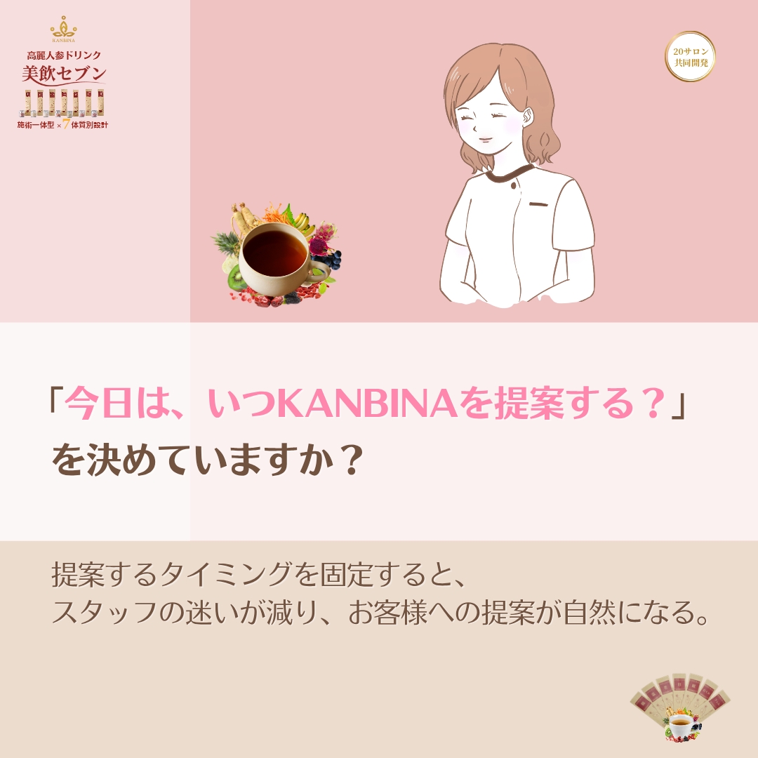 スタッフが迷わない、「KANBINAを出すタイミング」を決める。